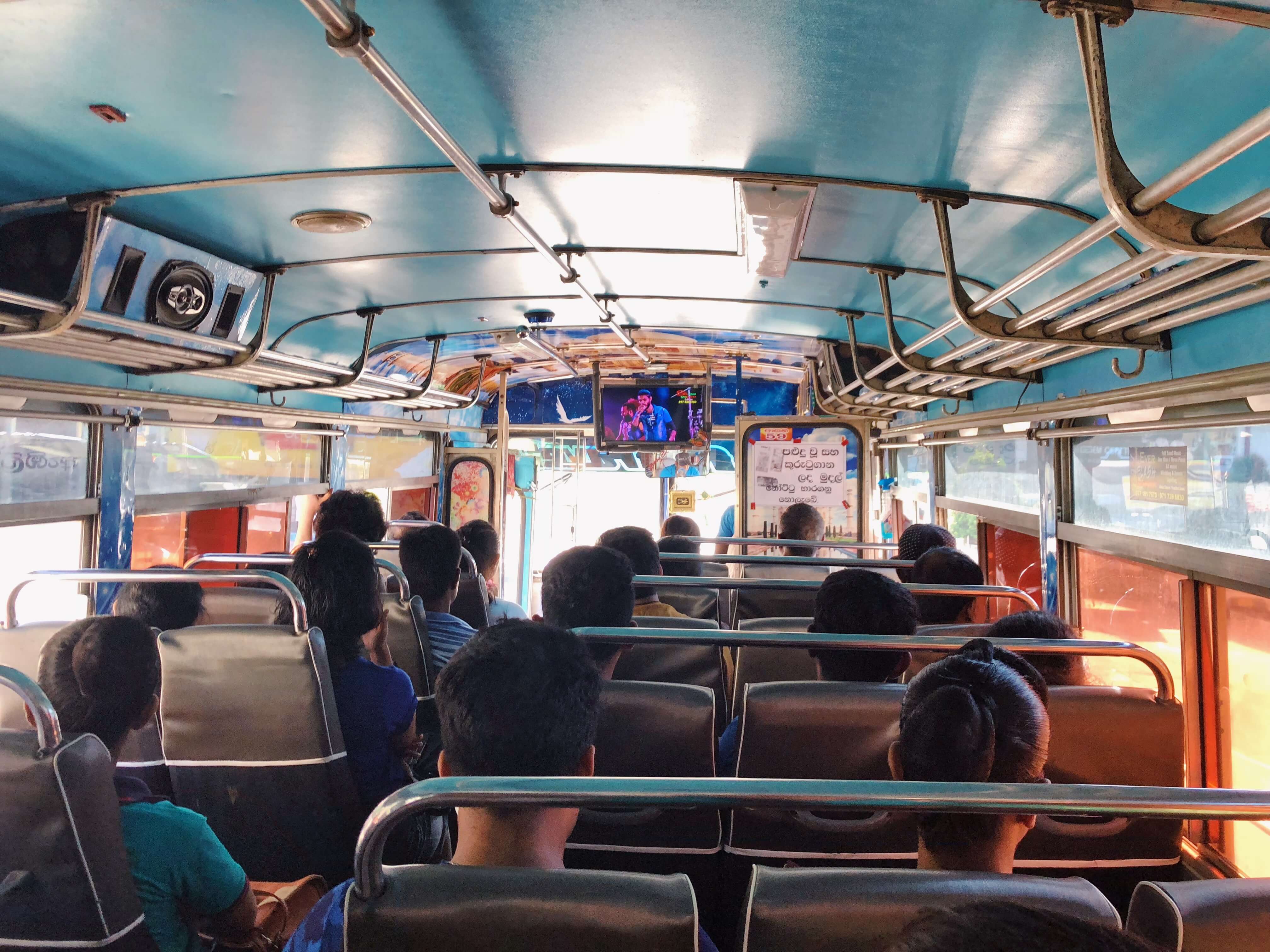 Riding the local bus in Kandy, Sri Lanka