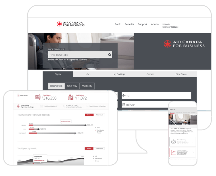 Air Canada For Business Screen Sizes